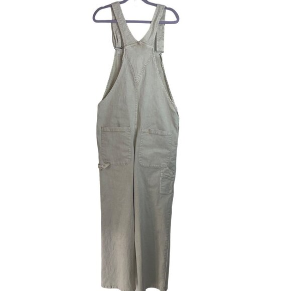 Allen Onyia x INC Mens Overalls Size Medium Beige Denim Adjustable Straps - Picture 2 of 8